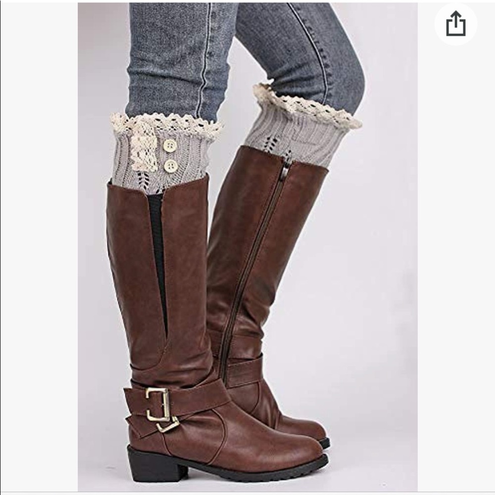 La De Da Women’s Lace Button Pointelle Boot Cuff Topper